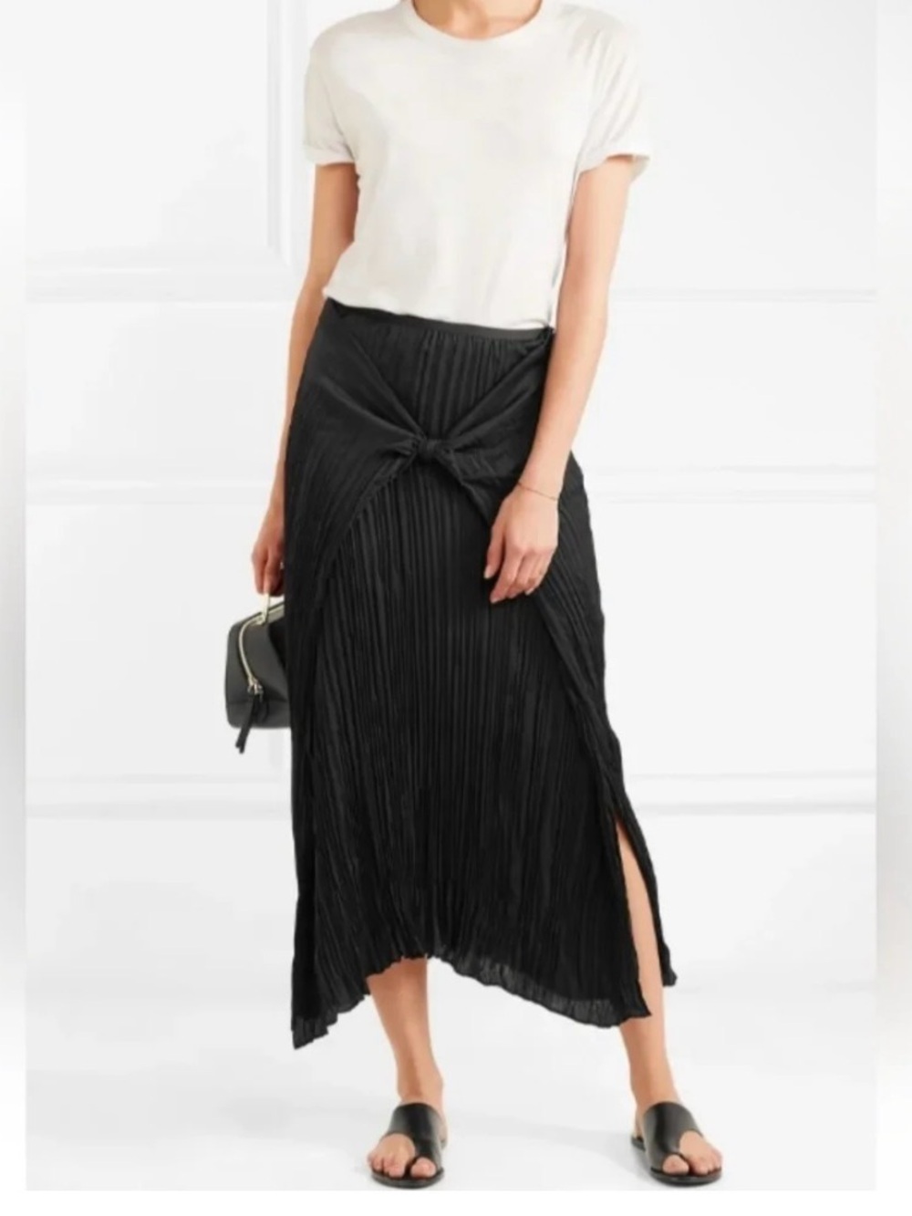 Pleated Tie Front Skirt VINCE